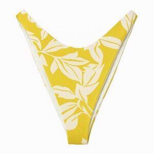 NWT L*Space‎ Cabana Bottom Bitsy Yellow White Floral Textured Bikini Bottom – XL